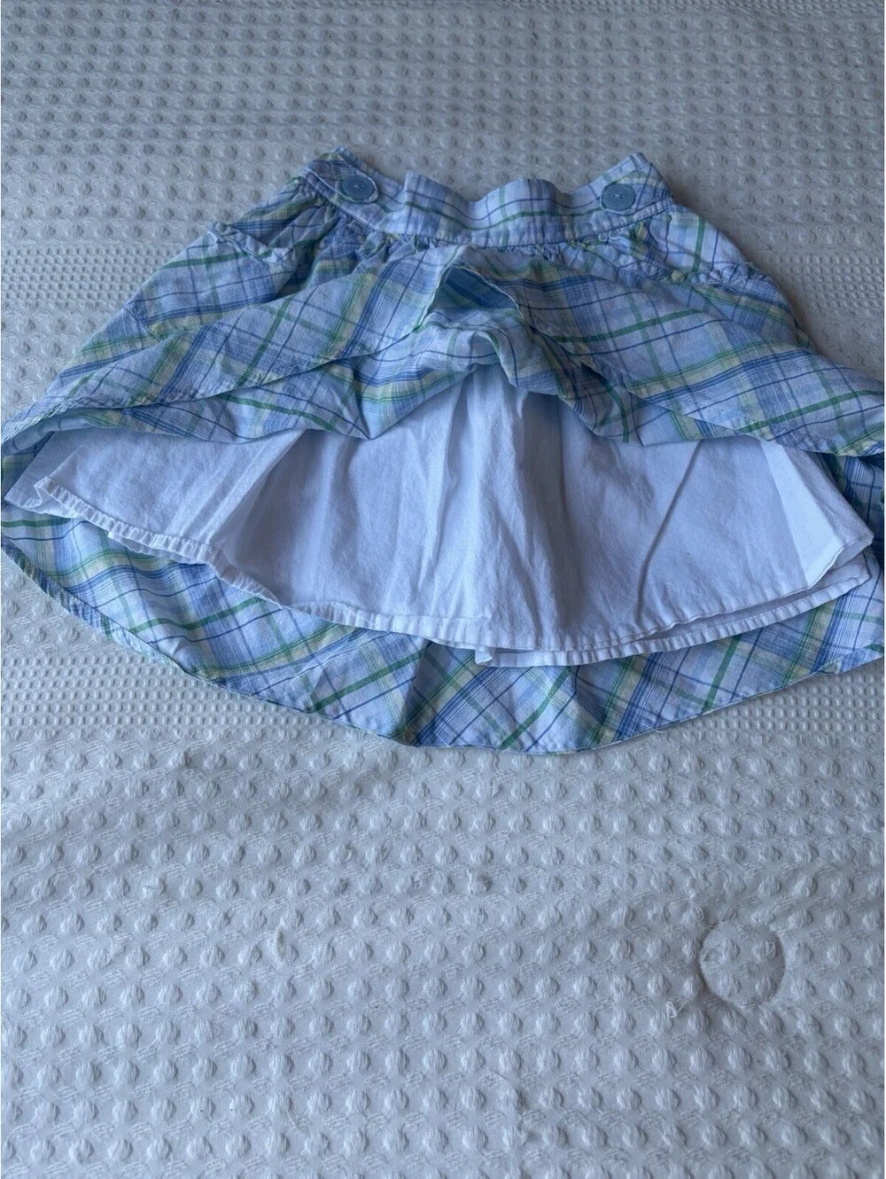 Cherokee Blue Green Plaid Skirt Size 4T Beach Travel